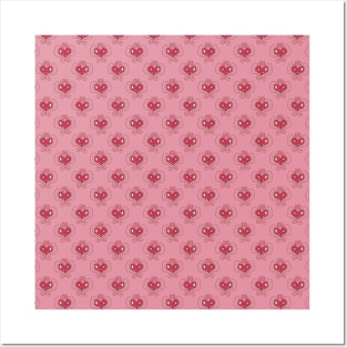 Heart Trinket Pink Pattern Posters and Art